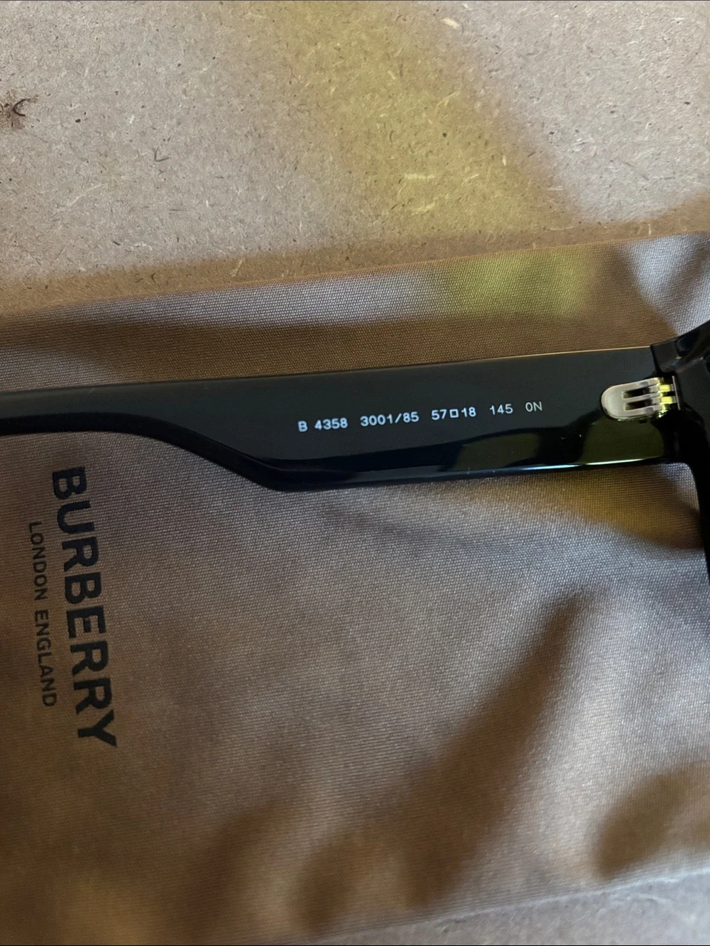 Burberry Black Frame Sunglasses with Yellow Lenses